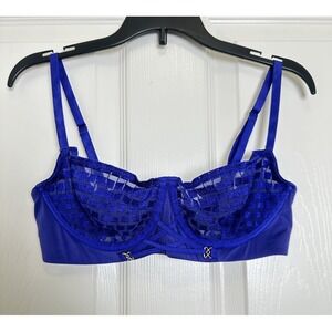 Incanto Italy Women Bra Soft Cup Lace Satin Underwire Rivoli Royal Blue 75C -34C